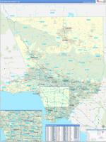 Los Angeles, Ca Wall Map Zip Code